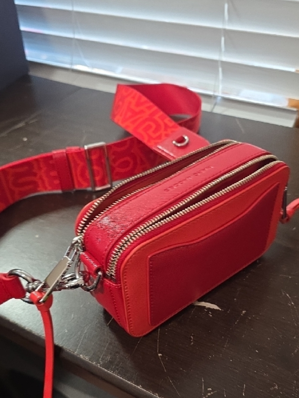 Marc Jacobs Red Saffiano Camera Crossbody with Logo Strap - Picture 5 of 5